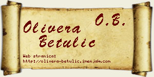 Olivera Betulić vizit kartica